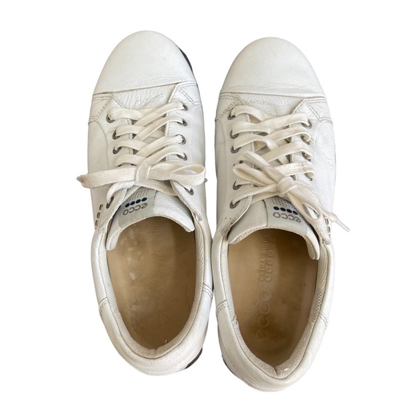 ecco White Leather Sneaker Size: 44 extra wide - Picture 1 of 9